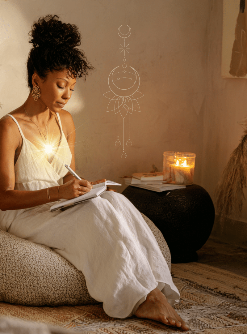 A woman journaling from her heart.