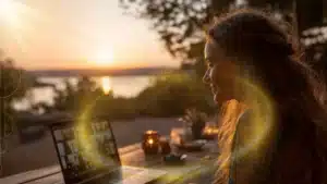 Woman in the Psychosythesis Life Coach Certification Course Connecting Deeply with Her Classmates