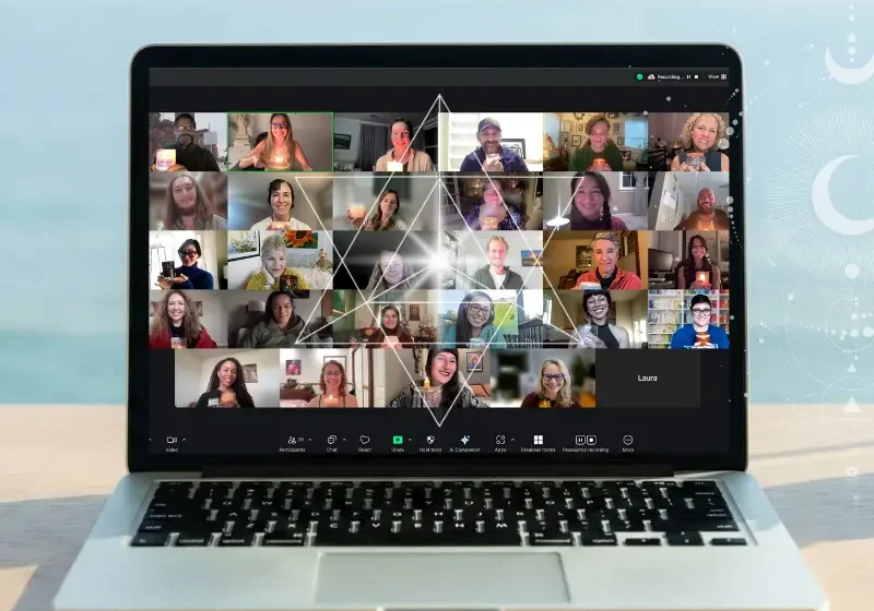 A laptop showing Psychospiritual Institute - Psychosynthesis Life Coach Certification Graduates.